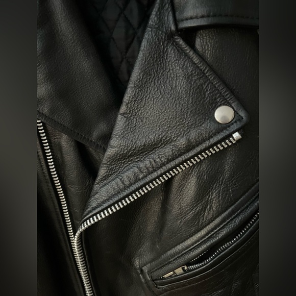 Vintage FMC Classic Black Leather Motorcycle Jacket❤️🏍️ - Picture 6 of 16